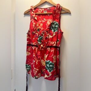 Anthropologie Edme & Esyllte Floral Sleeveless Top Sz 12